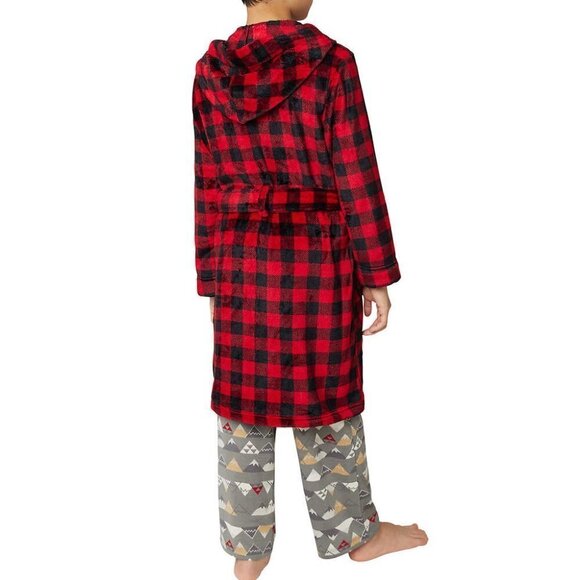 NWT Eddie Bauer  Red and Grey 3-piece Pajamas Set + Robe for boys, size XS(5/6) - Picture 2 of 6